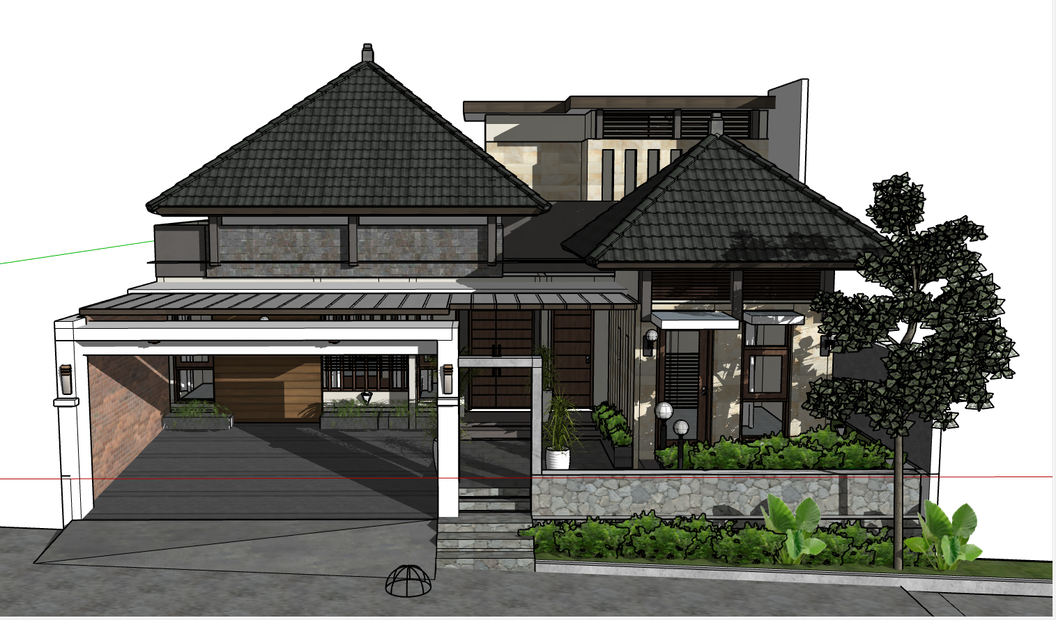 su nhà 1 tầng,file su nhà ở 1 tầng,model su nhà ở 1 tầng,file sketchup nhà 1 tầng